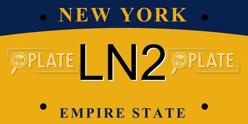 LN2 New York License Plate