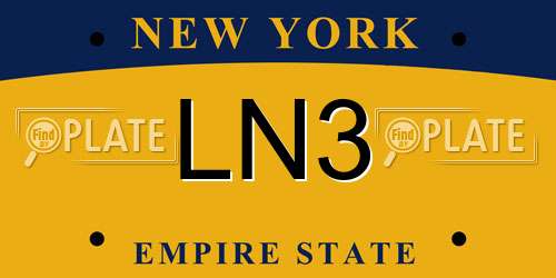 LN3 New York License Plate