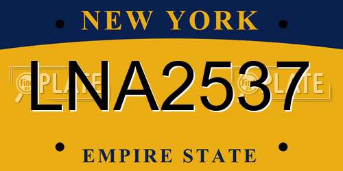 LNA2537 New York License Plate