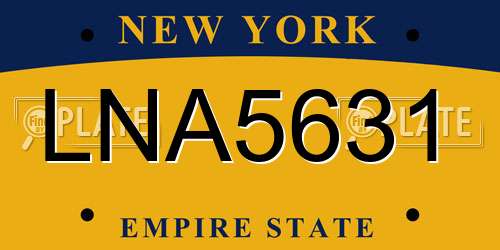 LNA5631 New York License Plate