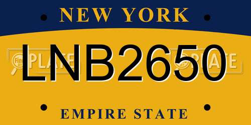 LNB2650 New York License Plate