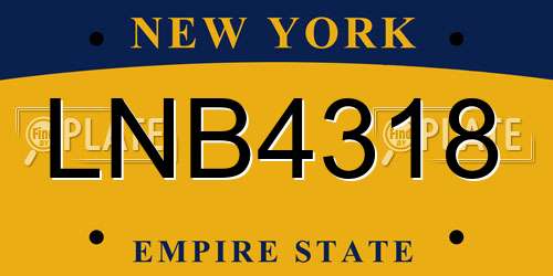 LNB4318 New York License Plate