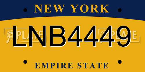 LNB4449 New York License Plate