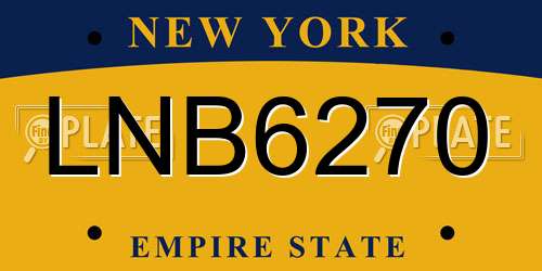 LNB6270 New York License Plate