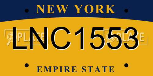 LNC1553 New York License Plate