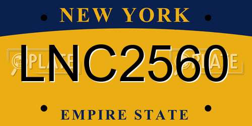 LNC2560 New York License Plate