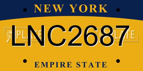 LNC2687 New York License Plate