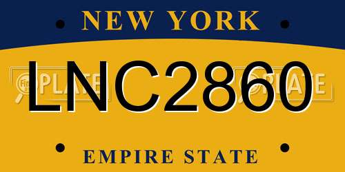 LNC2860 New York License Plate