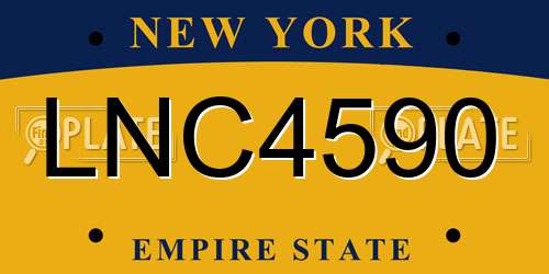 LNC4590 New York License Plate
