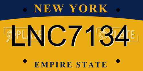 LNC7134 New York License Plate