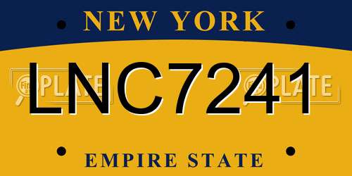 LNC7241 New York License Plate