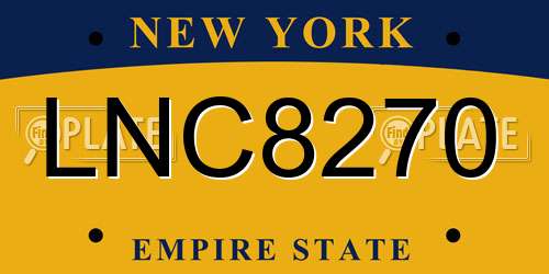 LNC8270 New York License Plate