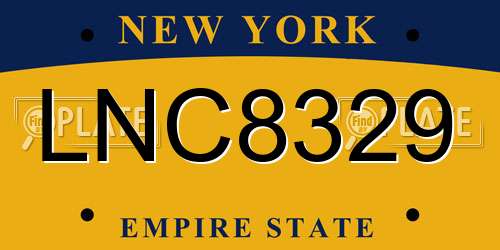LNC8329 New York License Plate