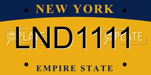 LND1111 New York License Plate