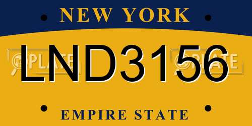 LND3156 New York License Plate