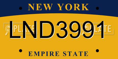 LND3991 New York License Plate