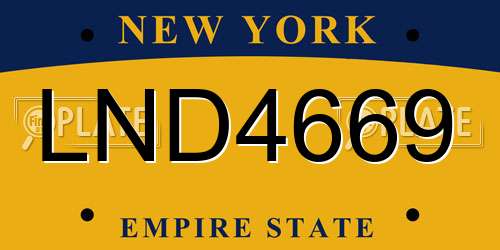 LND4669 New York License Plate