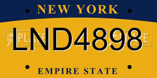LND4898 New York License Plate