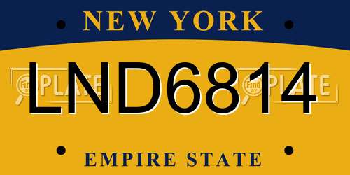 LND6814 New York License Plate
