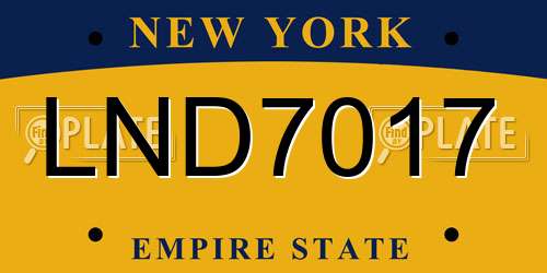LND7017 New York License Plate