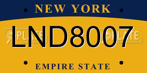 LND8007 New York License Plate