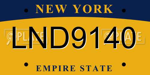 LND9140 New York License Plate