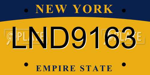 LND9163 New York License Plate
