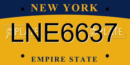 LNE6637 New York License Plate