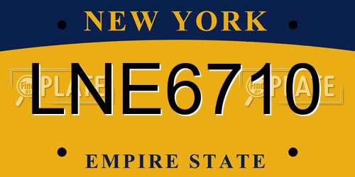 LNE6710 New York License Plate
