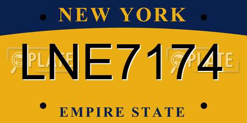 LNE7174 New York License Plate