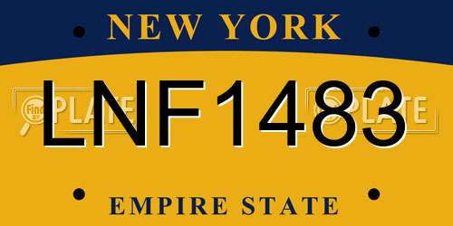 LNF1483 New York License Plate