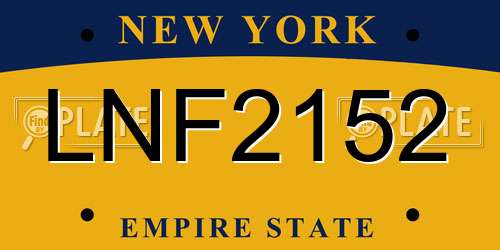 LNF2152 New York License Plate
