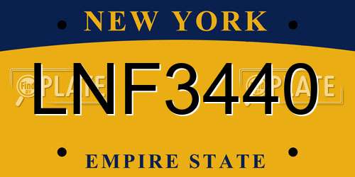 LNF3440 New York License Plate