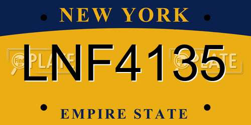 LNF4135 New York License Plate