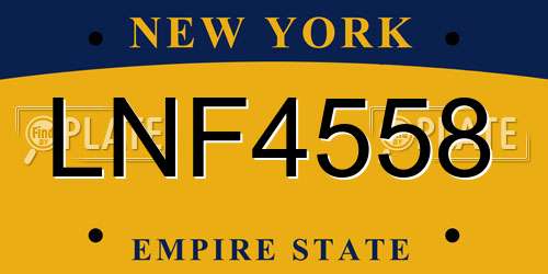 LNF4558 New York License Plate
