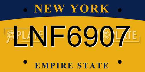 LNF6907 New York License Plate