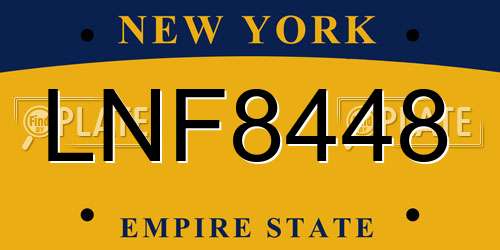 LNF8448 New York License Plate