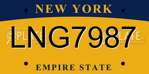 LNG7987 New York License Plate