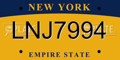 LNJ7994 New York License Plate
