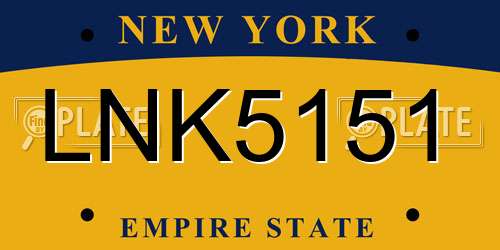 LNK5151 New York License Plate