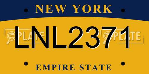 LNL2371 New York License Plate
