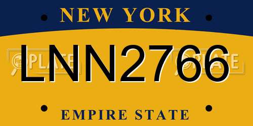 LNN2766 New York License Plate