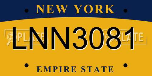 LNN3081 New York License Plate