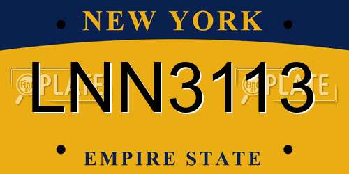 LNN3113 New York License Plate