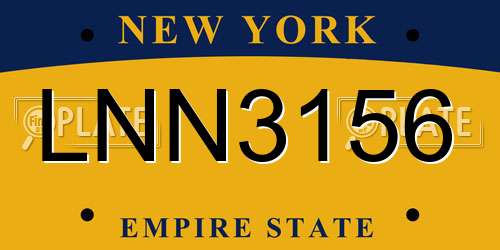 LNN3156 New York License Plate