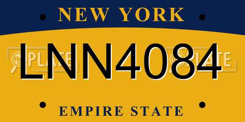 LNN4084 New York License Plate