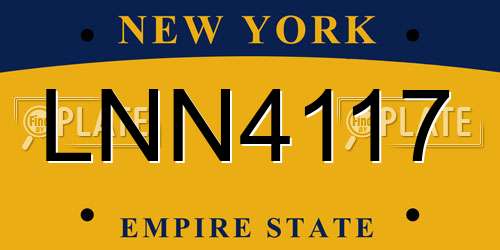 LNN4117 New York License Plate