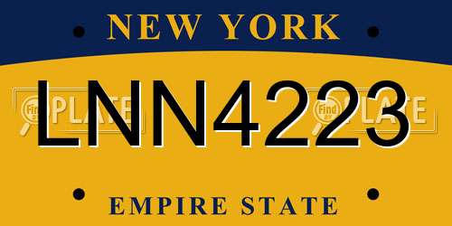 LNN4223 New York License Plate