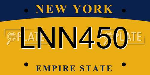 LNN450 New York License Plate