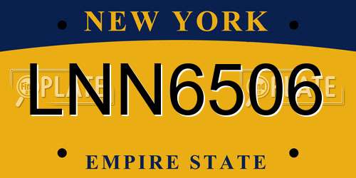 LNN6506 New York License Plate